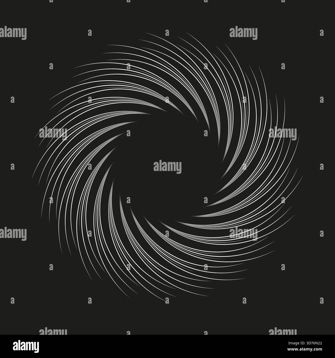 Abstract rotating vortex. Dynamic motion lines. Spiral element Vector. Dark background shape. EPS 10. Stock Vector