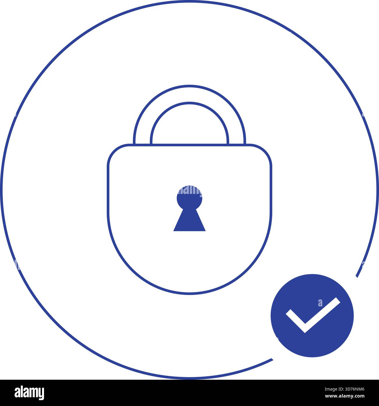 Minimal Lock Security Flat Icon Isolated on White Background Stock Vector
