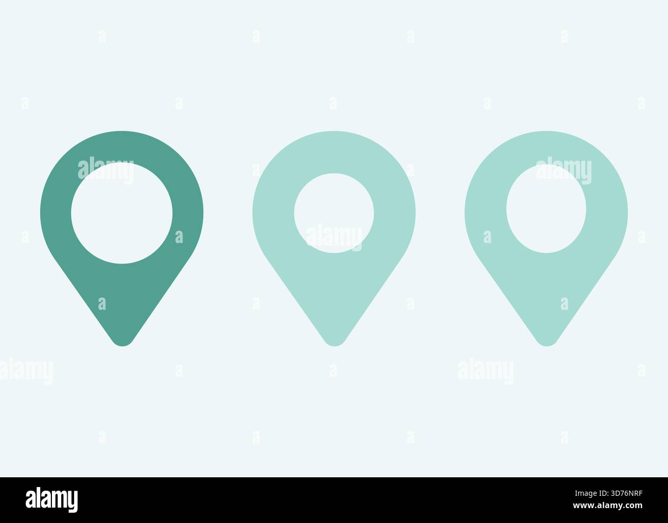 Green Location Pin Icon Set Flat Vector Stock Vector