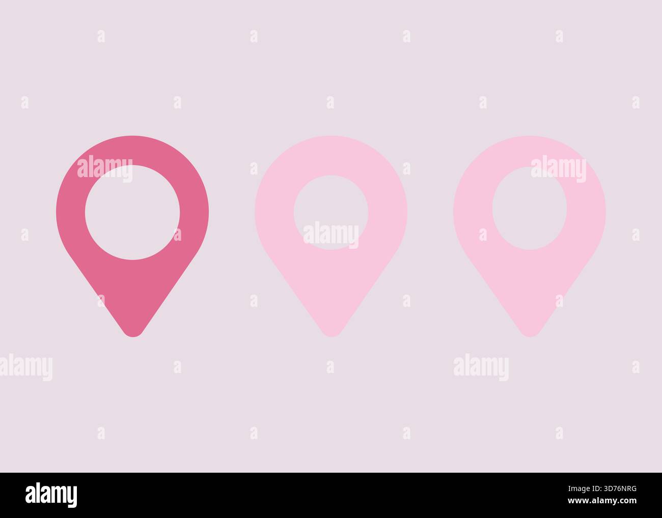 Pink Location Pin Icon Set Flat Vector Stock Vector