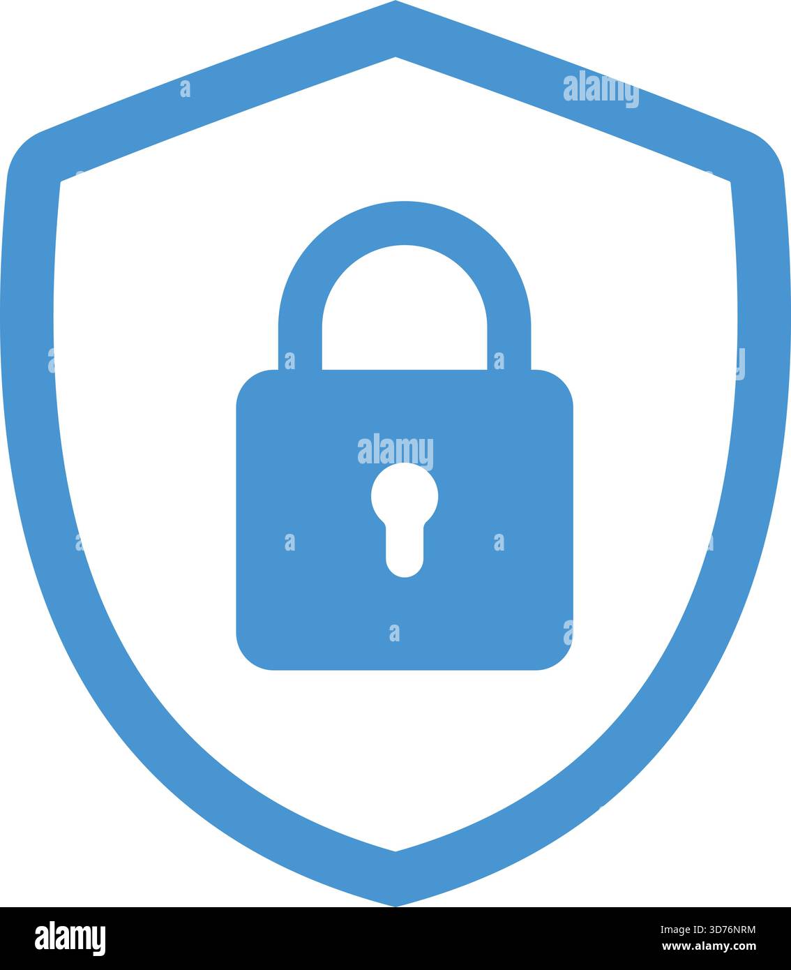 Security shield with padlock icon isolated on white background Stock Vector
