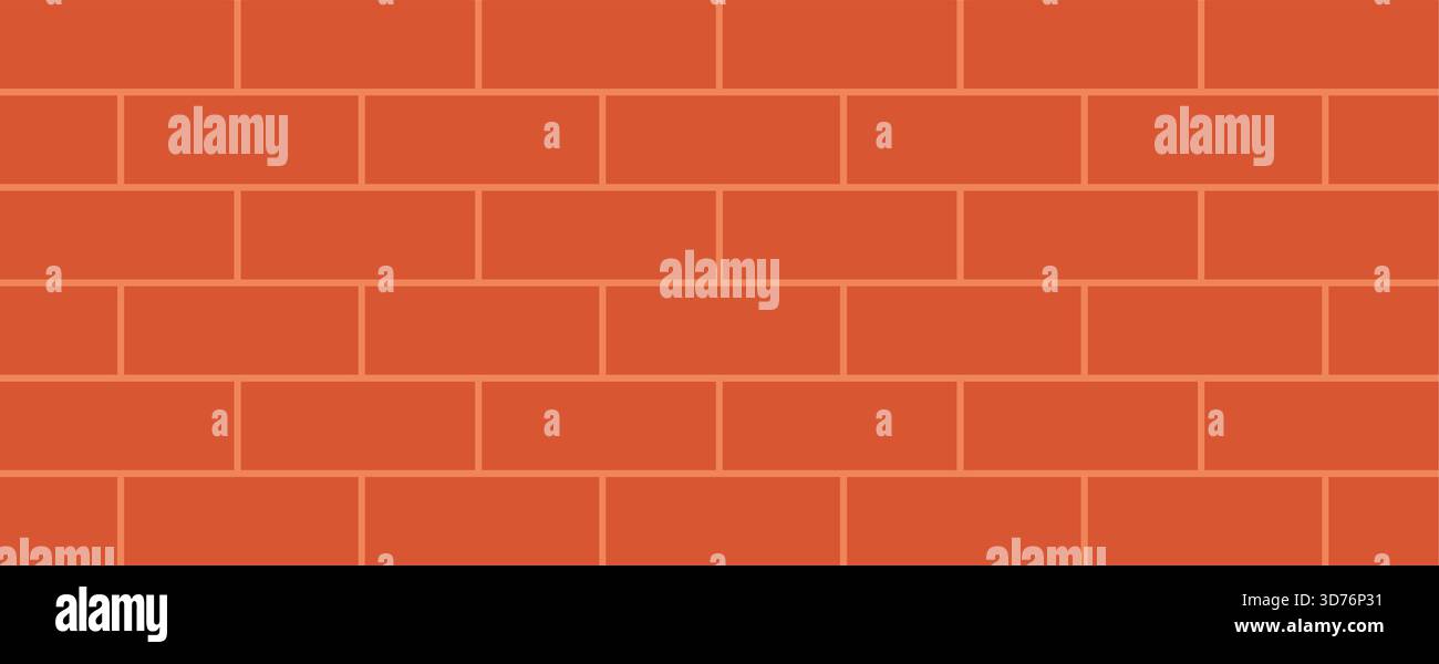 Red brick wall seamless texture construction background Stock Vector