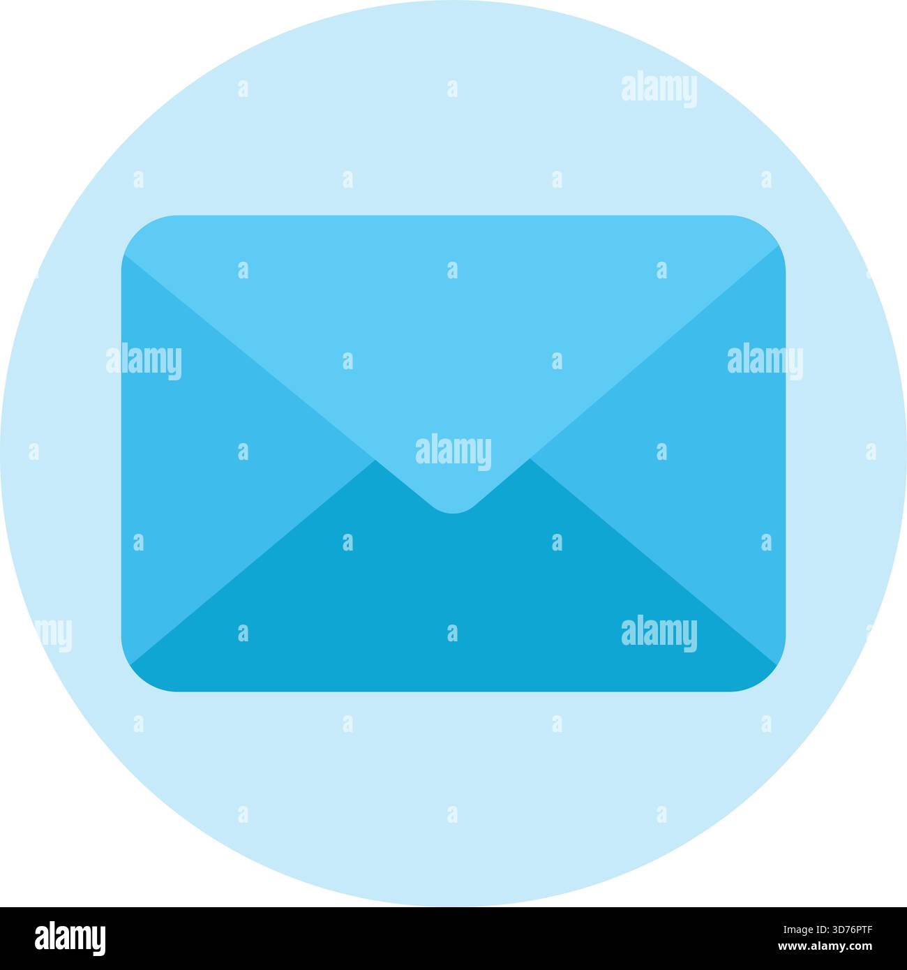 Blue envelope mail icon vector simple email message symbol Stock Vector