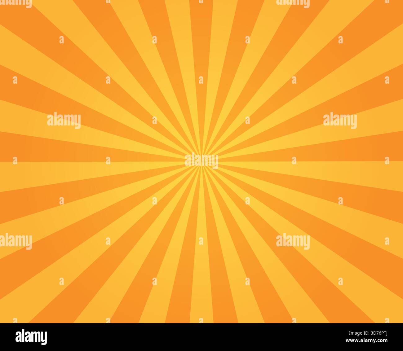 Orange sunburst background vector, retro radial rays abstract burst design Stock Vector