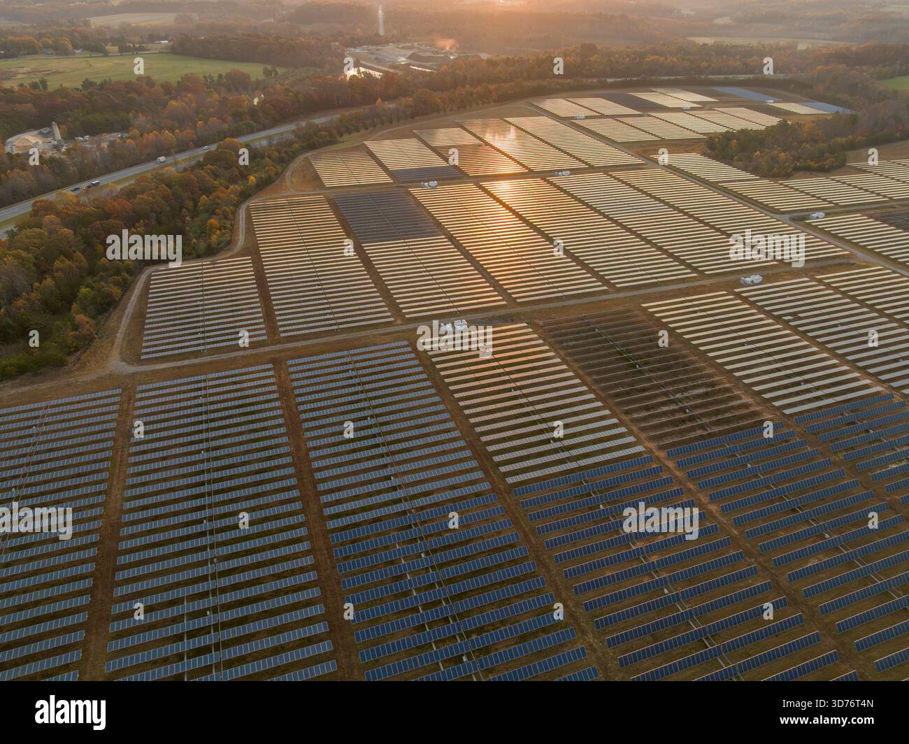 Solar Array for Data Center, NC Stock Photo