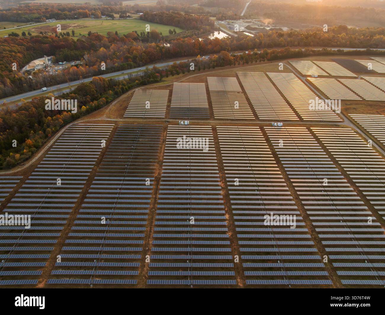 Solar Array for Data Center, NC Stock Photo