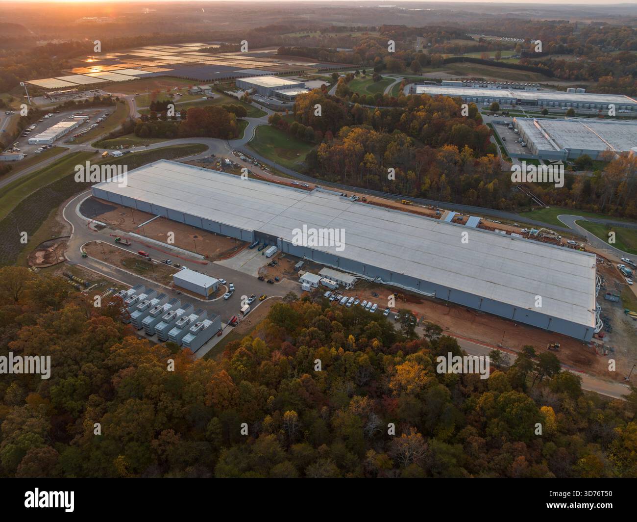 Technology Company Data Center with Solar Array, NC Stock Photo
