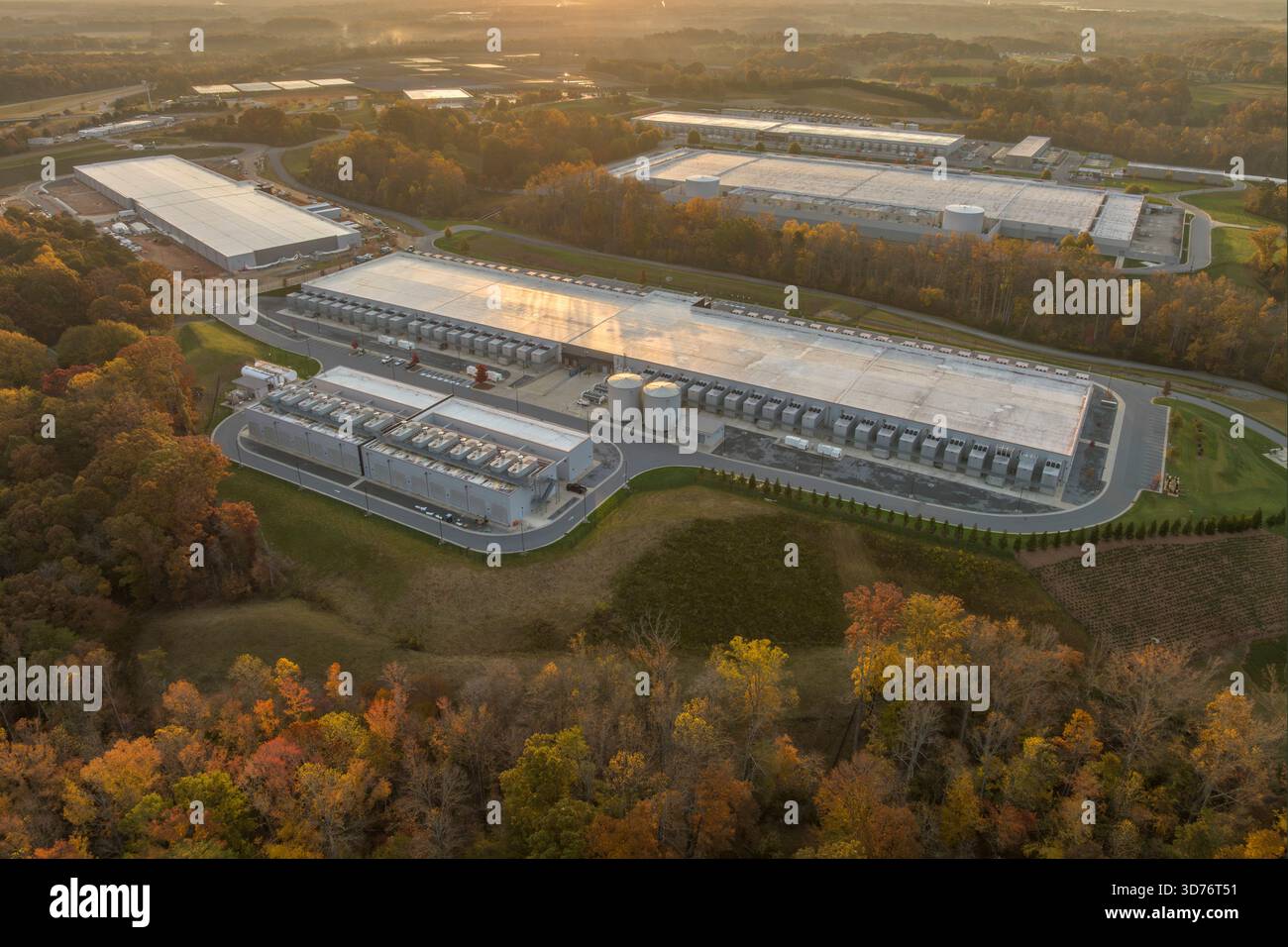 Technology Company Data Center with Solar Array, NC Stock Photo