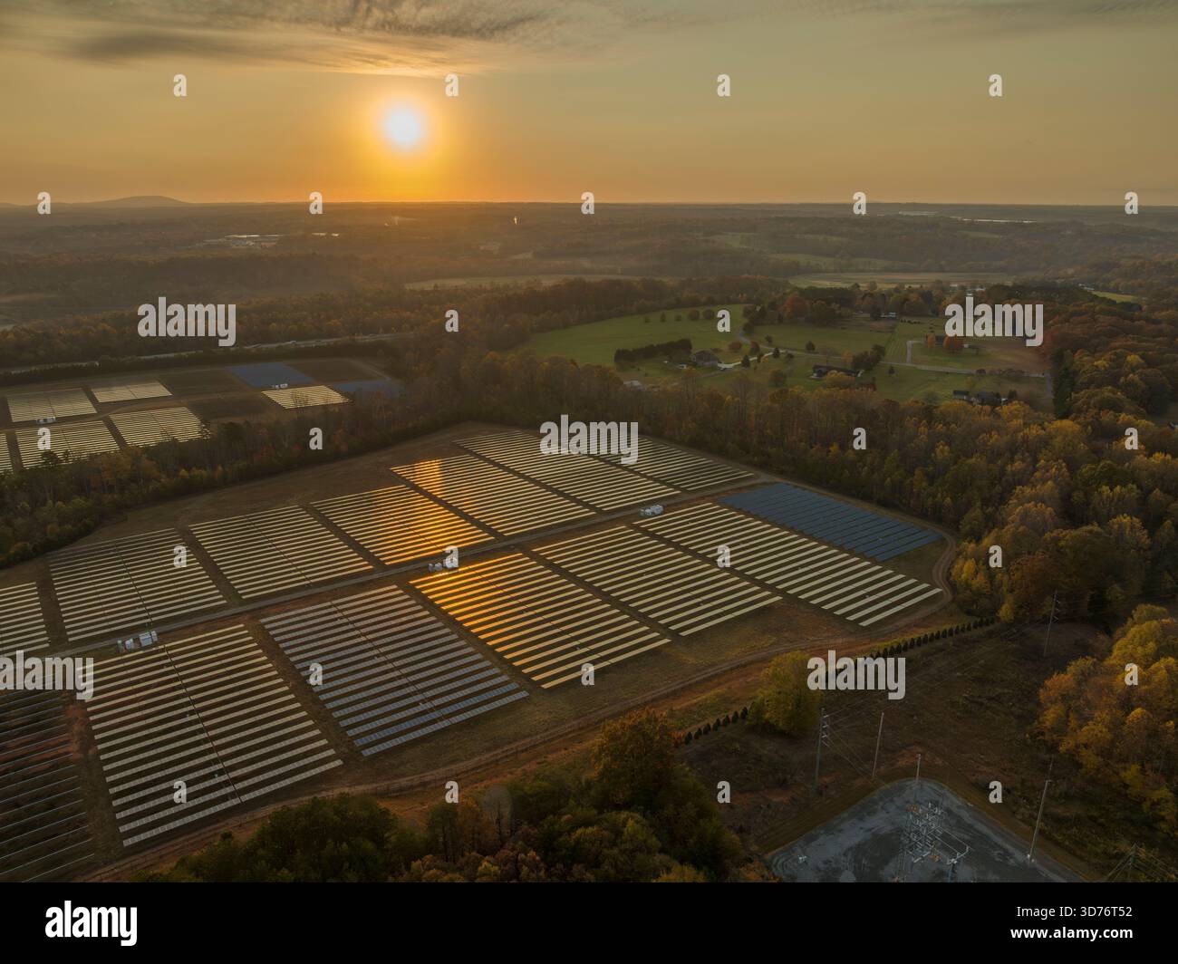 Solar Array for Data Center, NC Stock Photo