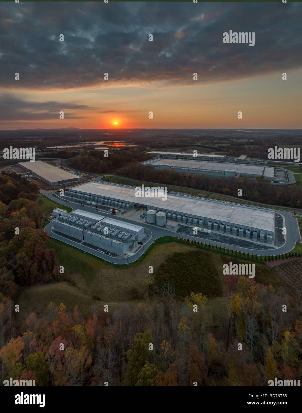 Technology Company Data Center with Solar Array, NC Stock Photo