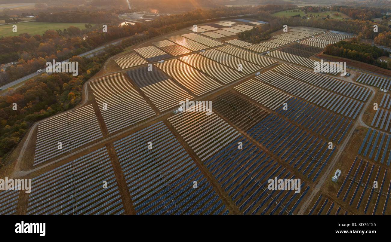 Solar Array for Data Center, NC Stock Photo