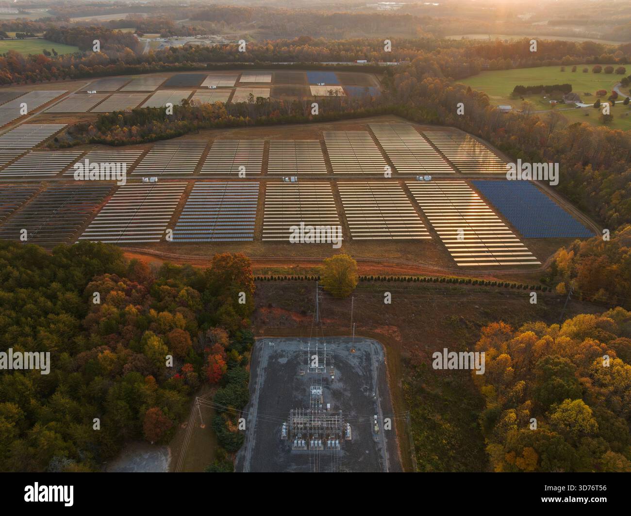 Solar Array for Data Center, NC Stock Photo