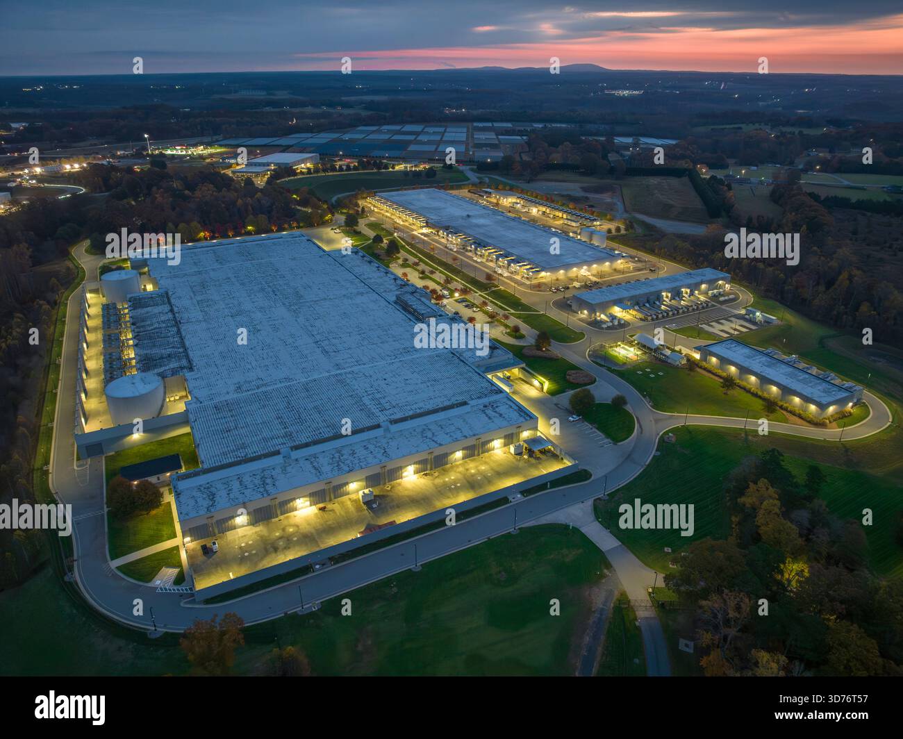 Technology Company Data Center with Solar Array, NC Stock Photo