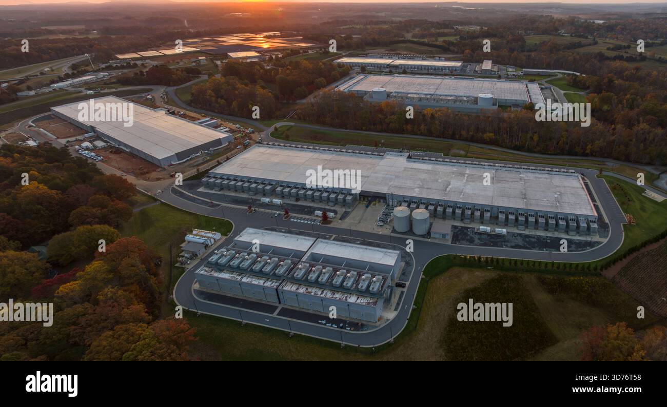 Technology Company Data Center with Solar Array, NC Stock Photo