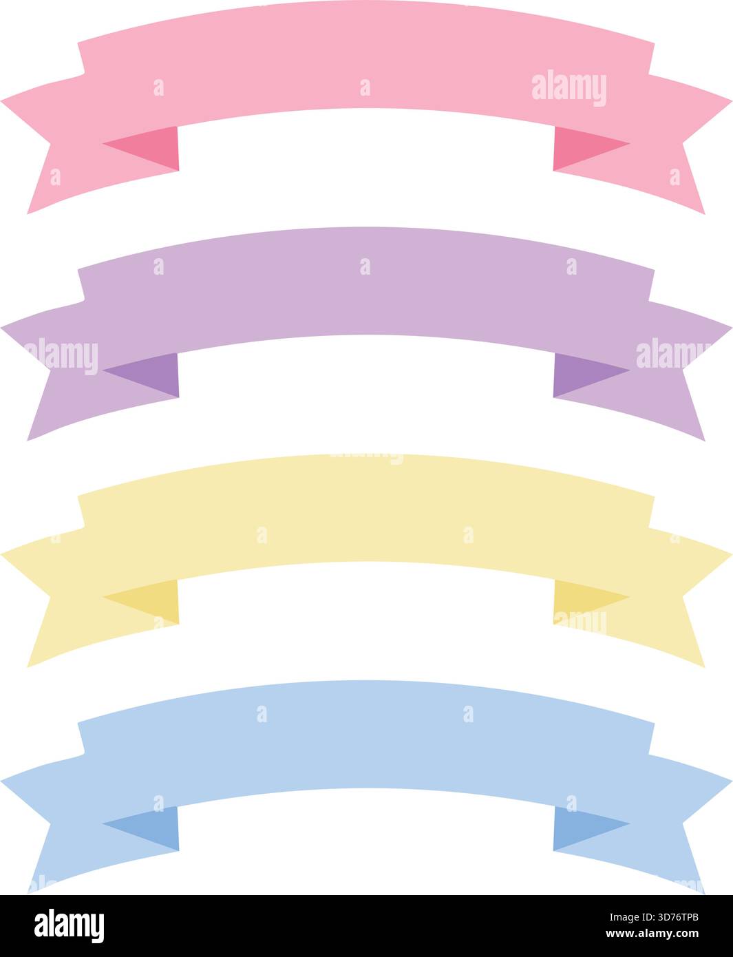 Pastel Ribbon Banner Collection – Soft Color Decorative Ribbons for ...