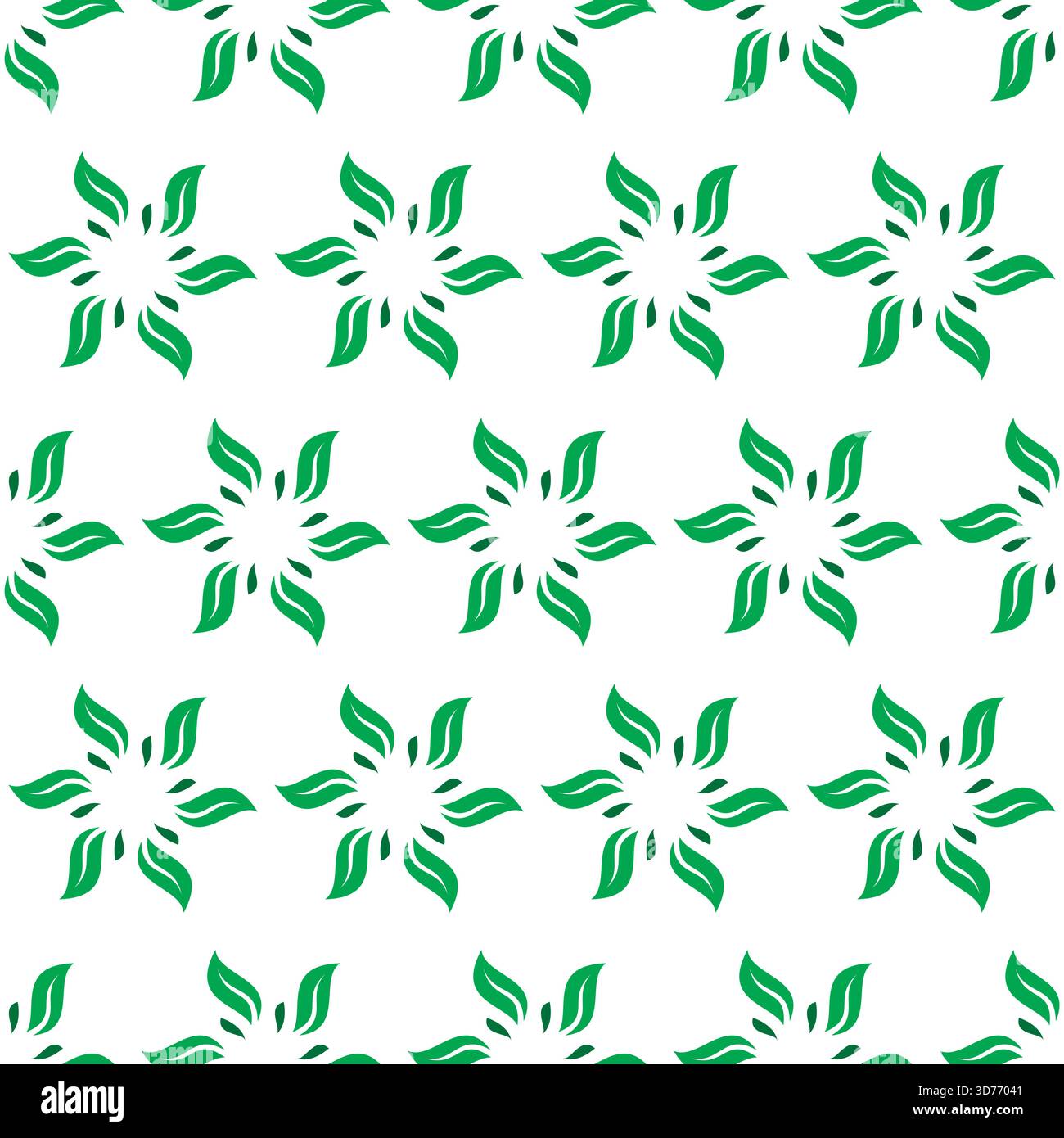 Leaf Round Seamless Pattern Design. Organic Leaf Background Vector Stock Vector