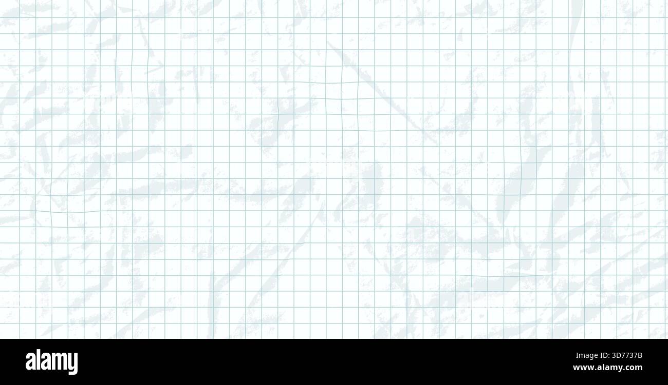 Crumpled white grid paper. Journaling page blank background. Notebook ...