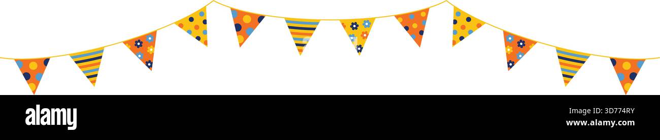 Festive and cheerful triangular vector bunting background with copy space for text Stock Vector