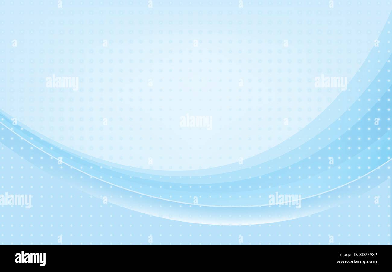Elegant Soft Blue Abstract Wavy Background with Subtle Halftone Dot Pattern Stock Vector
