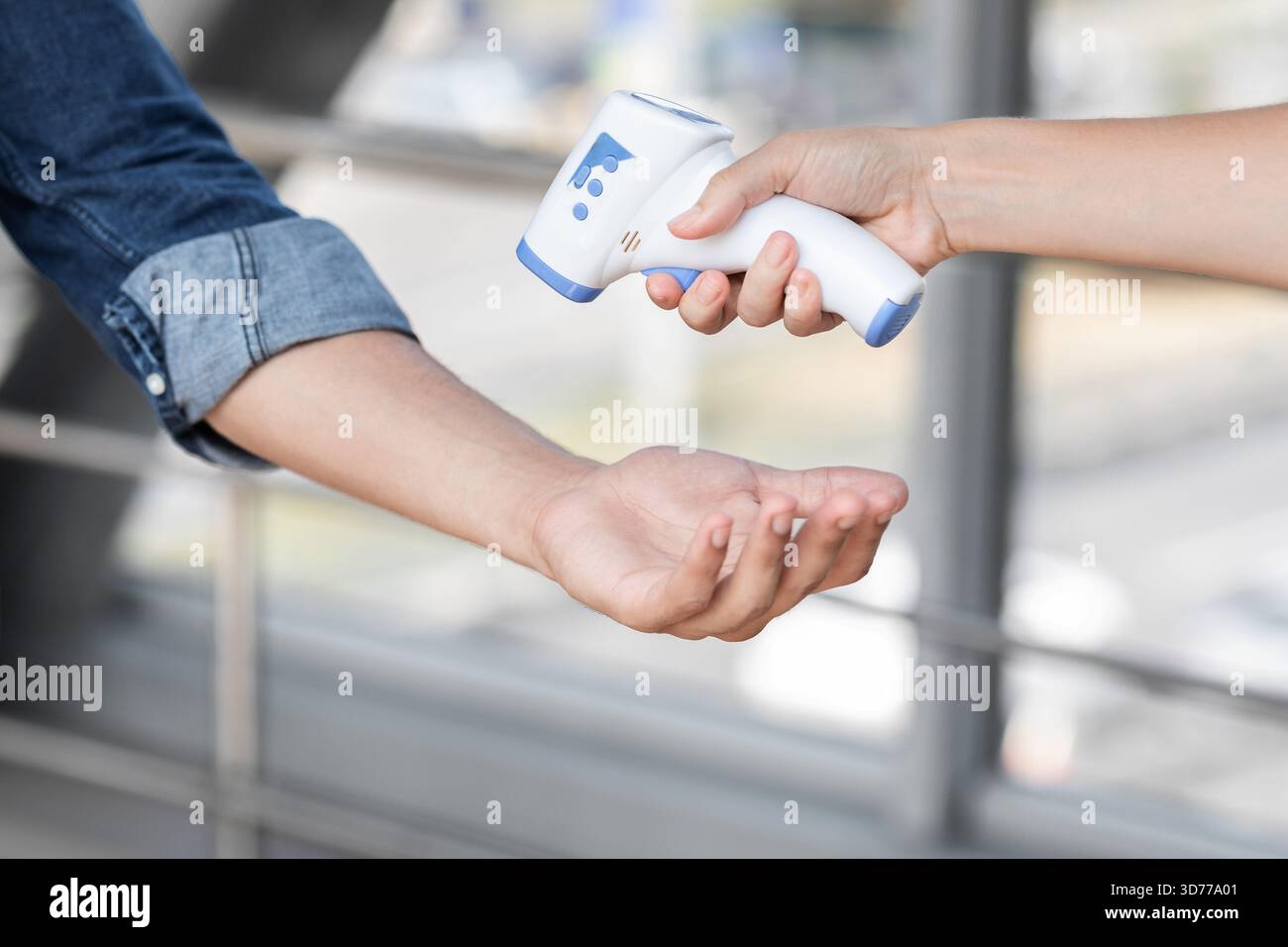 Temperature Check In Body Temperature Check in a Public Setting During Health Monitoring ...