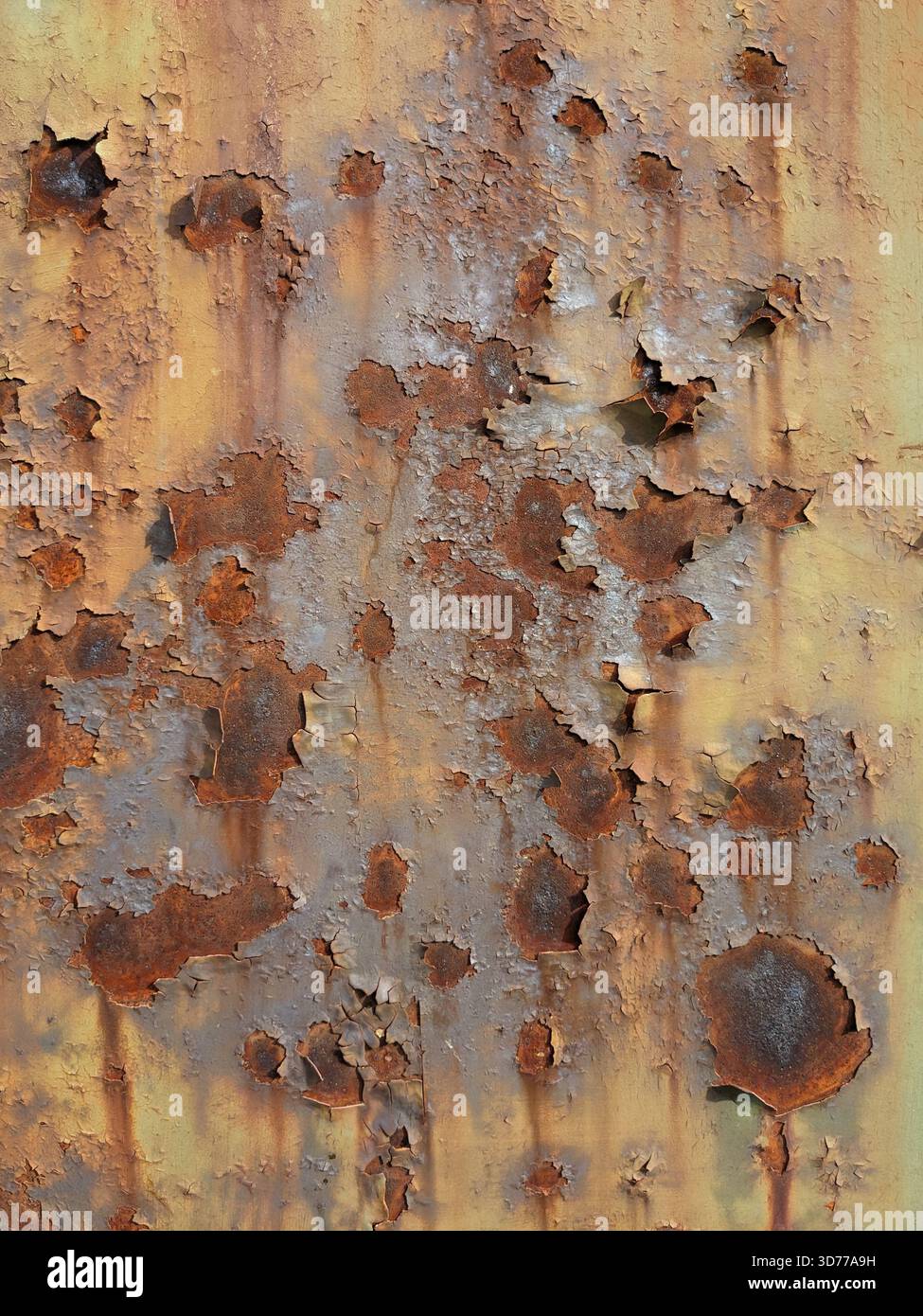 Close-up view of rusted metal surface showing oxidation and corrosion ...