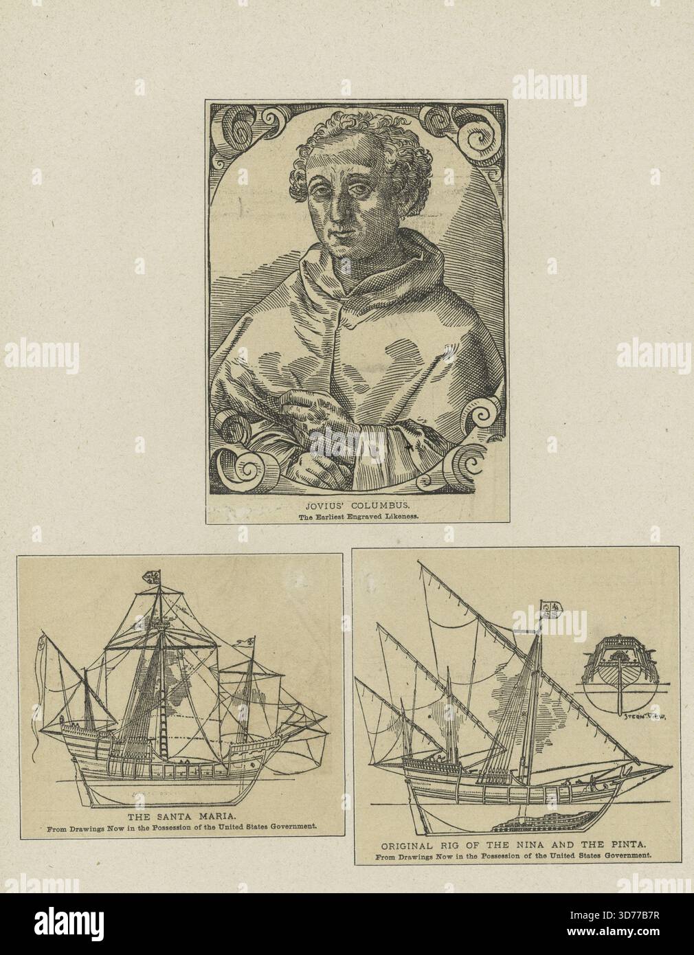 Jovius' Columbus; The Santa Maria; Original rig of the Nina and the ...