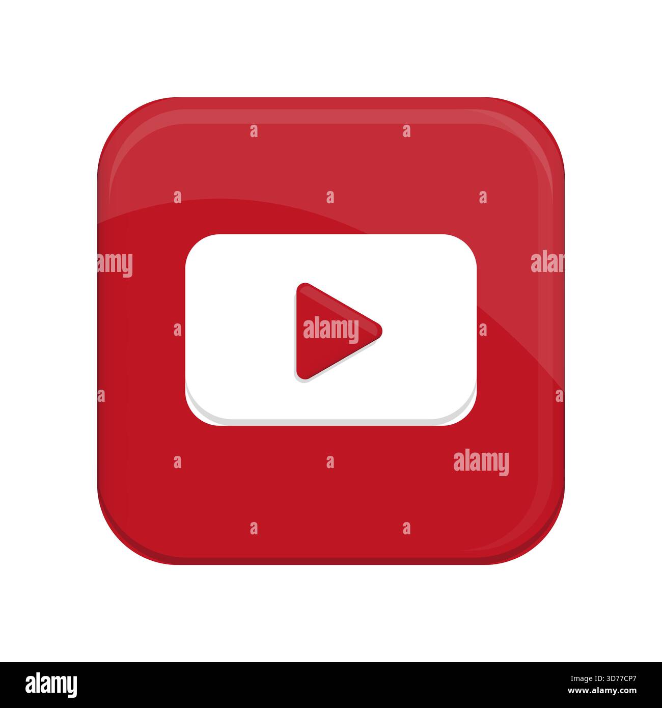 Red play button. Multimedia control icon. Digital media shape. Vector interface. Stock Vector