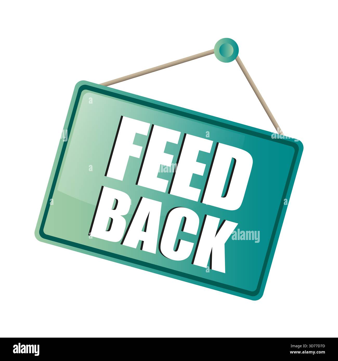 Green sign board. Teal gradient texture. Feedback text message ...