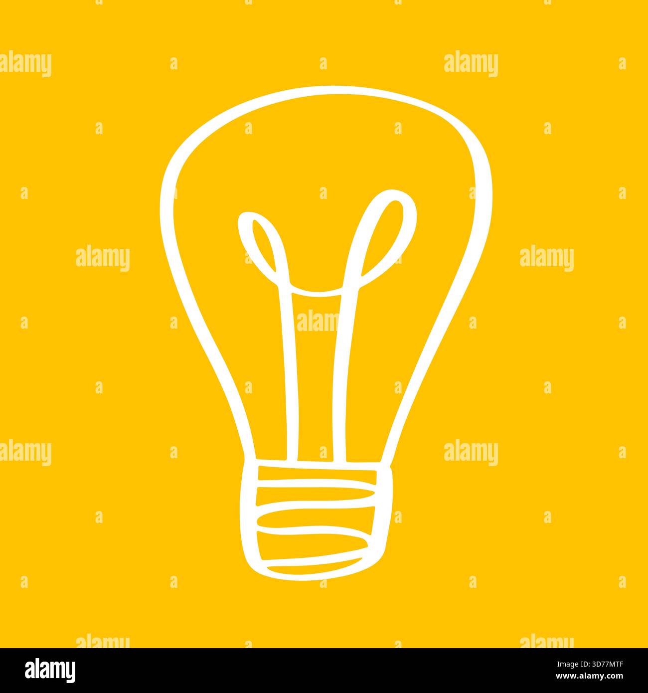 Hand Drawn Light Bulb Doodle Icon Electric Lamp Stock Vector Image ...