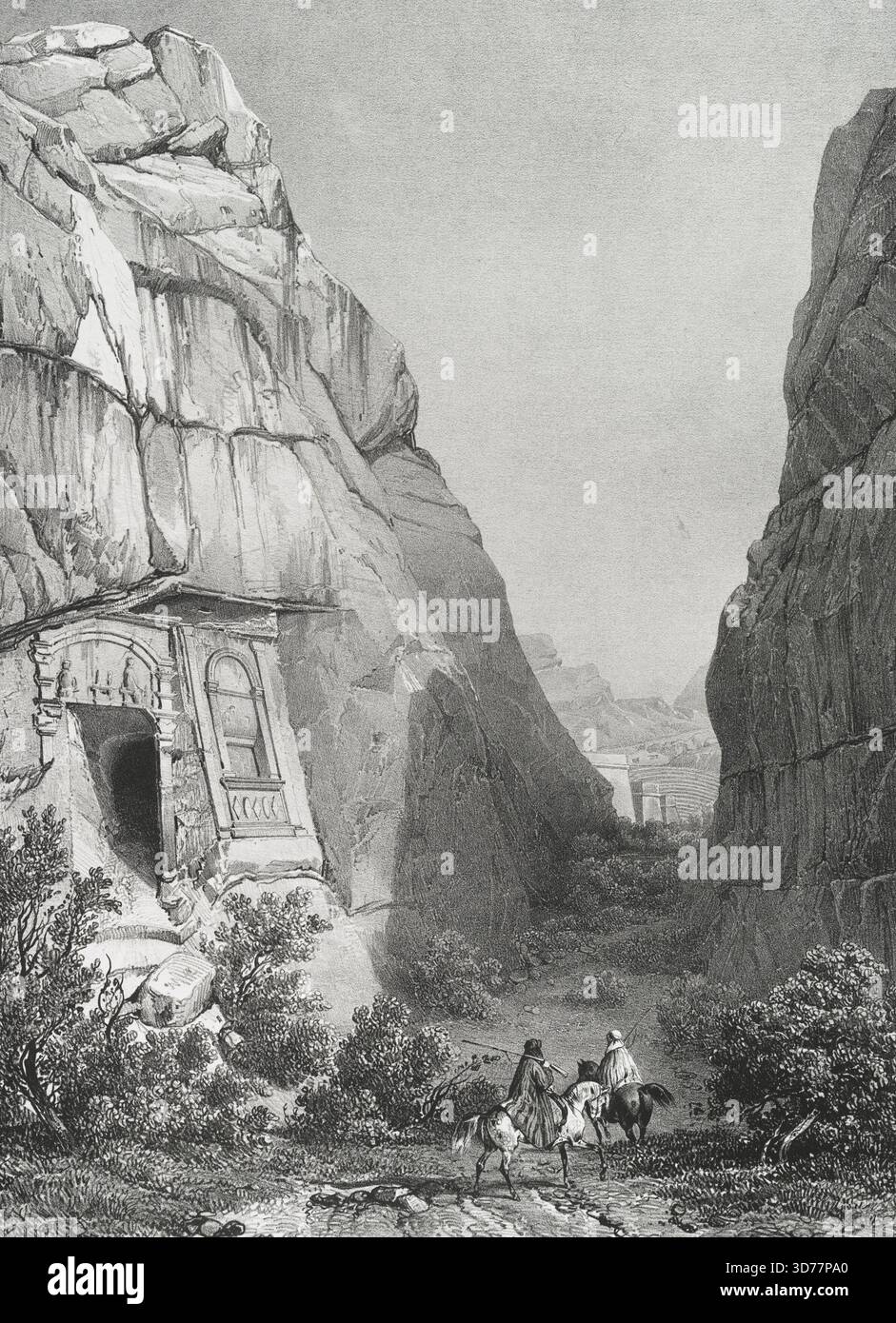 Petra Inscriptions Tomb with a Grecian Greek inscription, 1830, Paris, Publisher, Girard ...