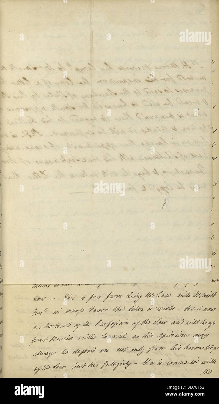 Note on behalf of Sir Henry Moore to William Smith Jr, dated February ...