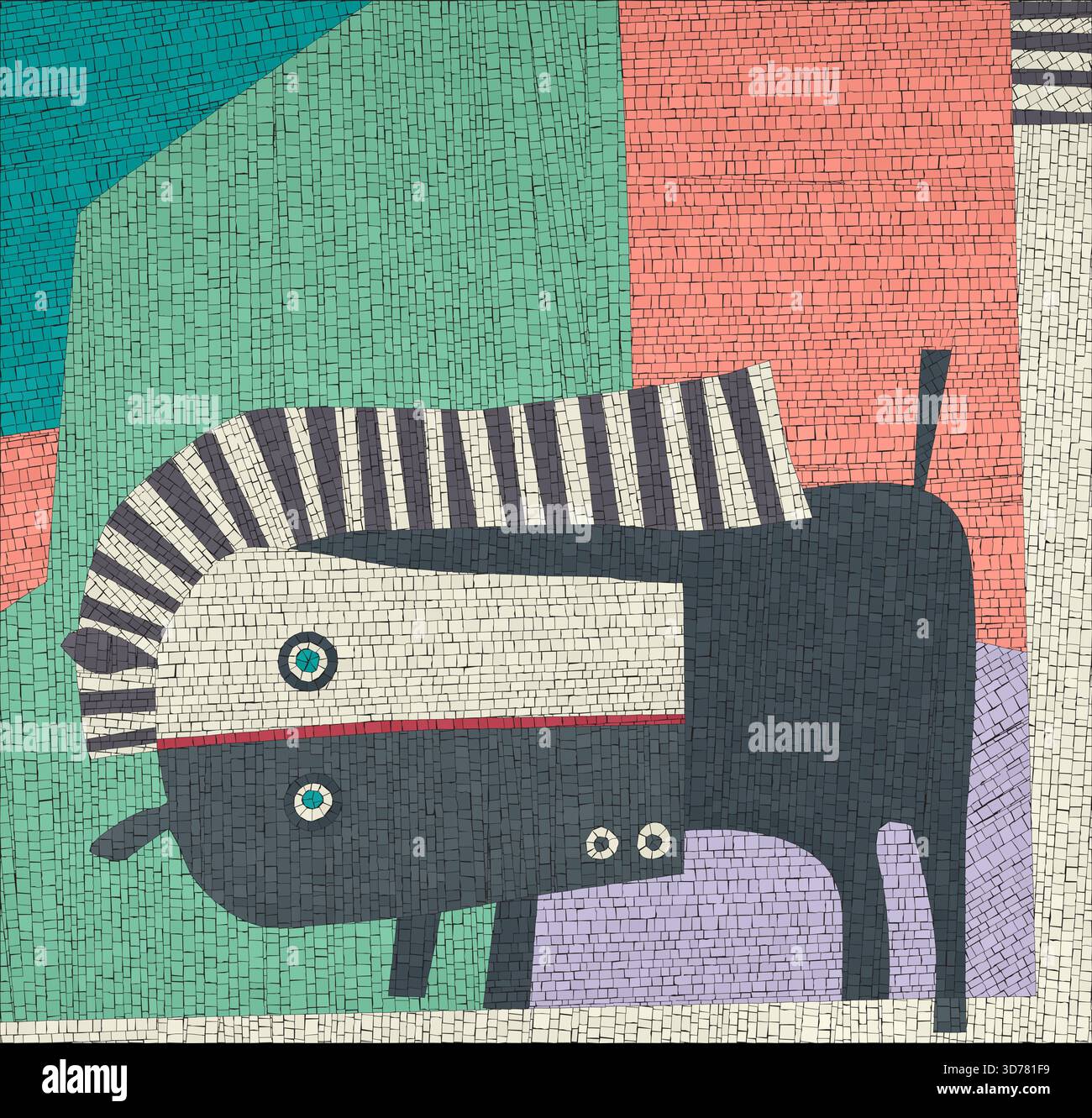 Abstract art horse, vector mosaic graphic Stock Vector