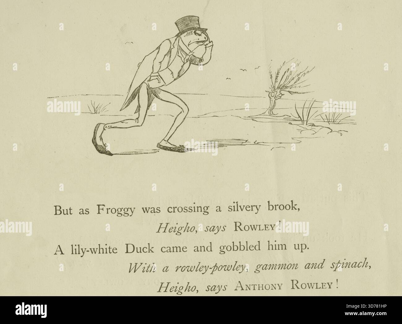 This image depicts a scene from a nursery rhyme where Froggy is ...