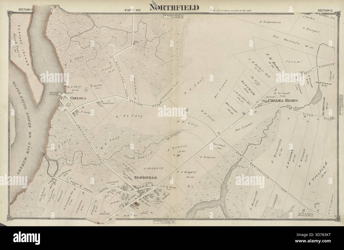 Map Section Of Northfield Published By J B Beers Co In 1874 It Is Map Section Of Northfield Published By Jb Beers Co In 1874 It Is Part Of A Larger Depiction Focusing On Section 10 The Map Was Issued In New York 3D783KT 