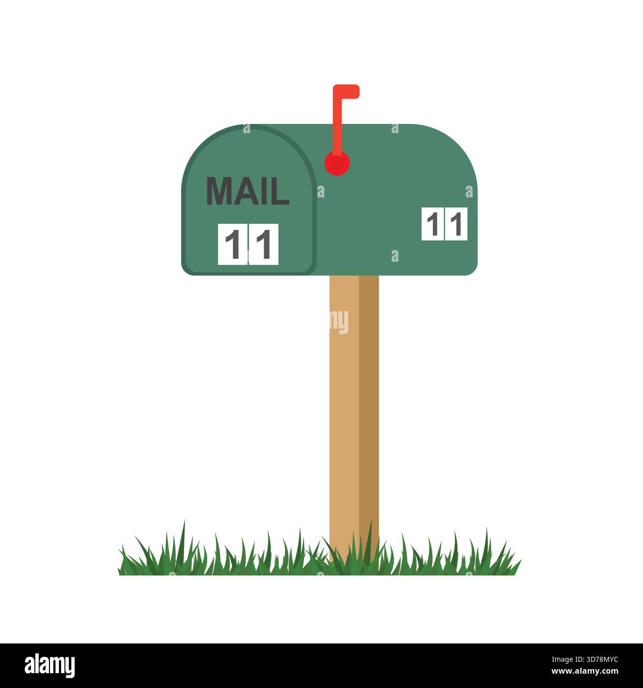 Standing Mailbox Vector Closed mailbox. Traditional american metal postbox, isolated on white ...