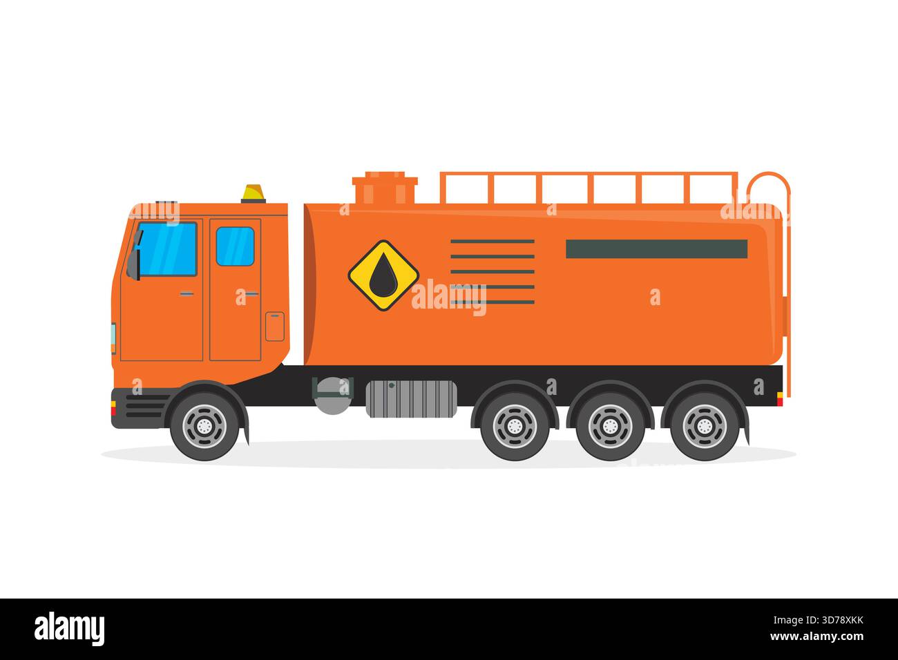 Oil industry truck design. Cartoon petroleum tanker isolated on white ...