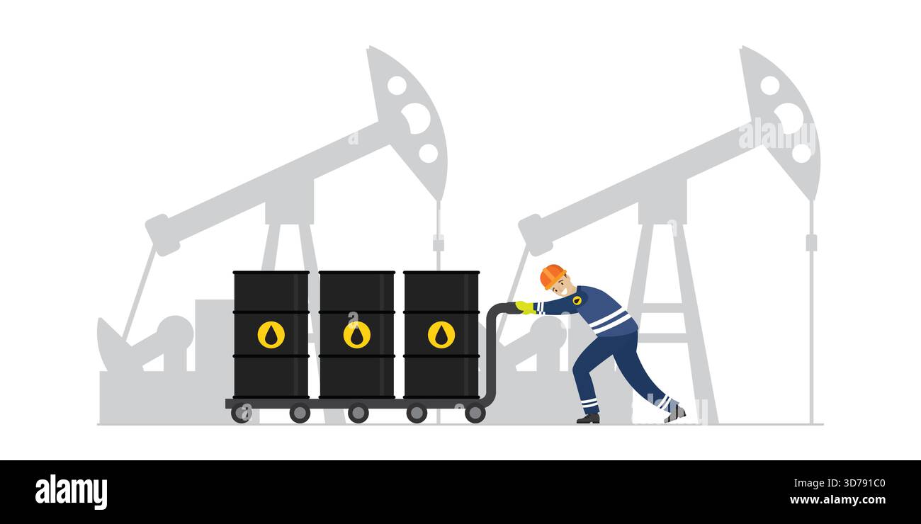 Engineer working on oil rig Cut Out Stock Images & Pictures - Alamy