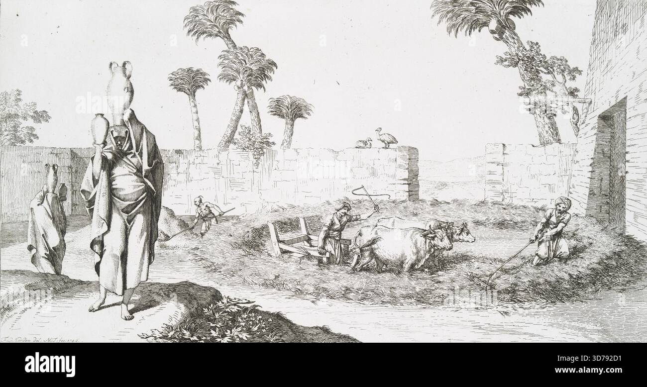Engraving titled 'Manière de battre le ris, et de quelle façon les ...