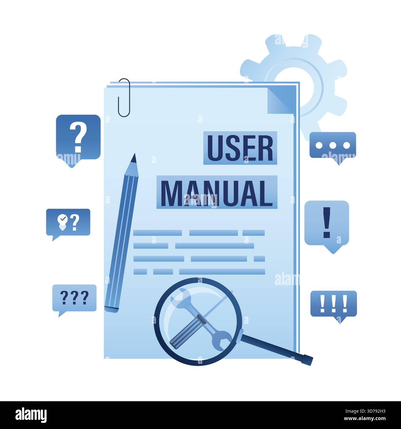 User manual faq tutorial Stock Vector Images - Alamy