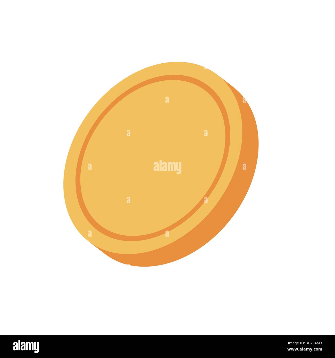 Blank coin template. Flat style illustration. Stock Vector