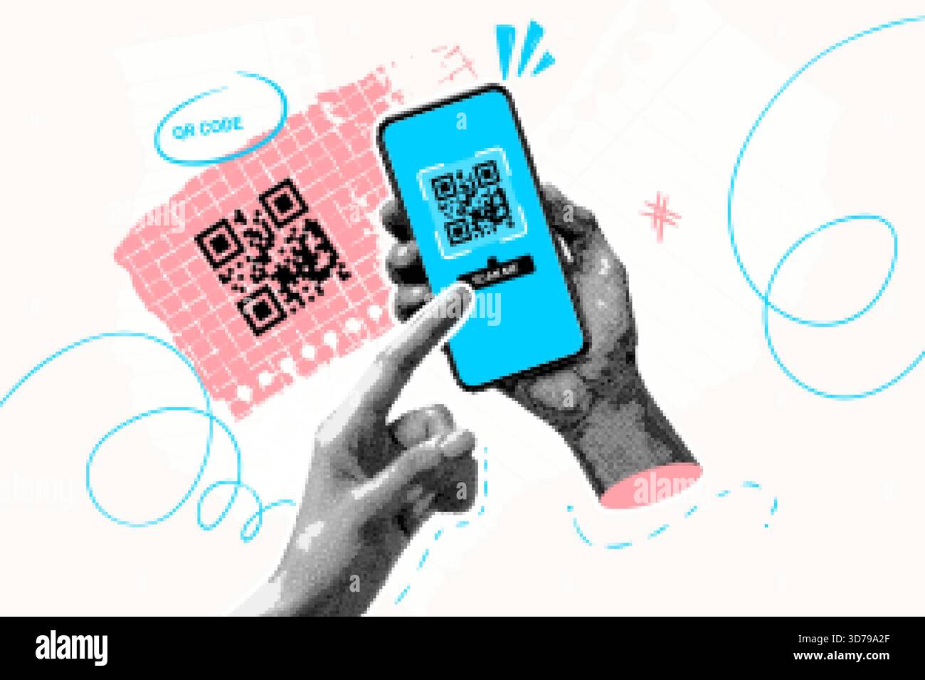 Scan qr code magazine Stock Vector Images - Alamy