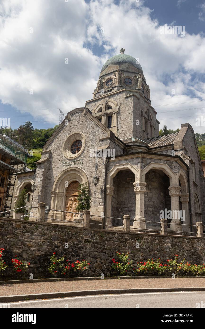 SAN PELLEGRINO TERME, ITALY, 26 JULY 2024: The Temple of Victory (Tempio della Vittoria), in the Province of Bergamo, in Lombardy, Italy. The church i - Stock Image