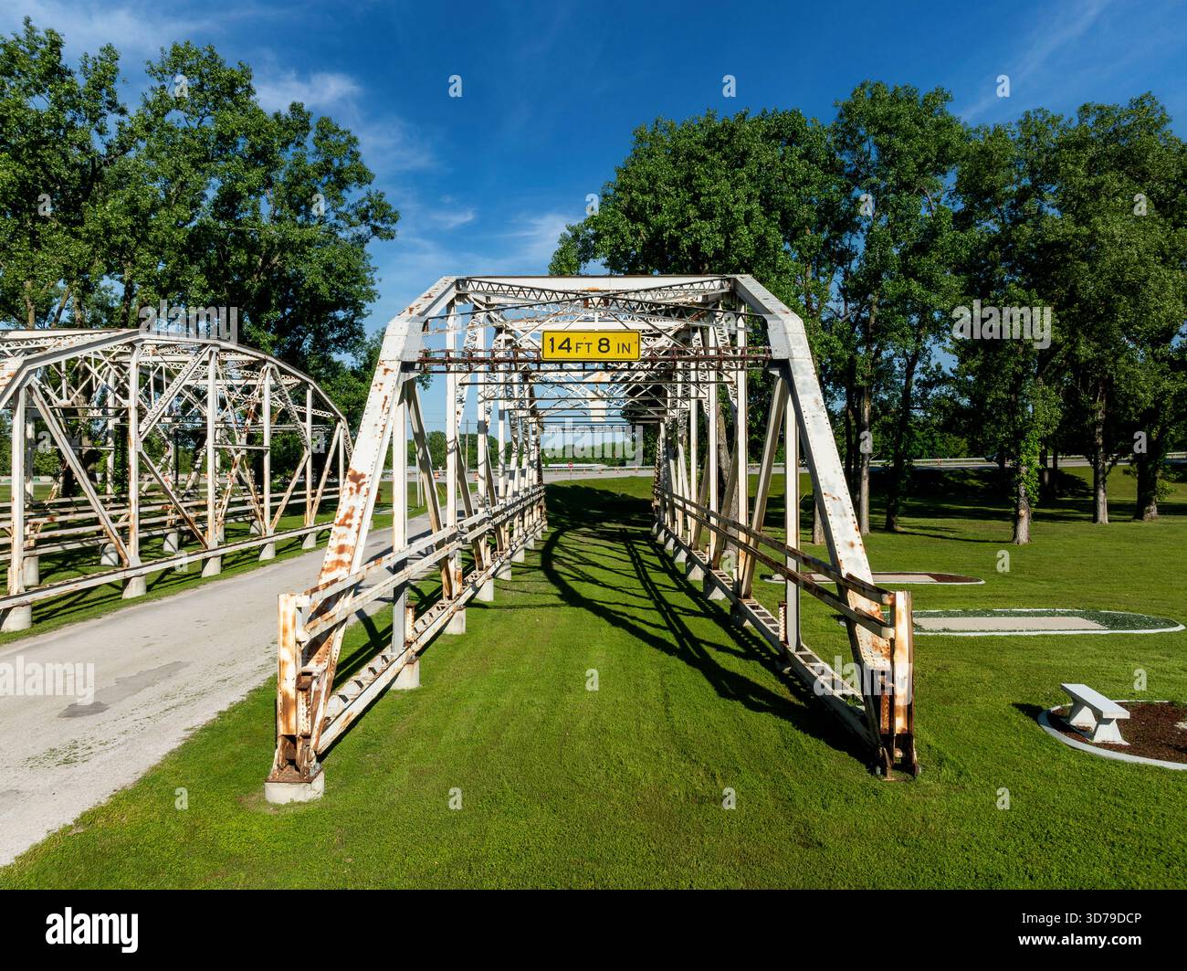 The H. Tom Kight Jr. Bridges, two truss bridges, spanned the original ...