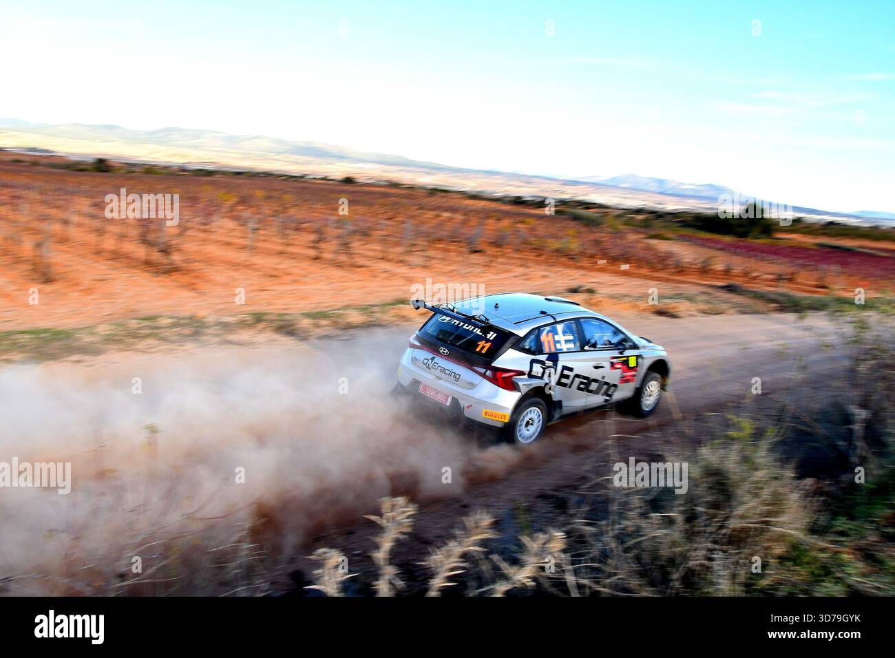 Spanish driver and president of the Real Federación Española de Automovilismo Manuel Aviñó Roger with codriver Nacho Aviñó Roger in action with his Hy Stock Photo