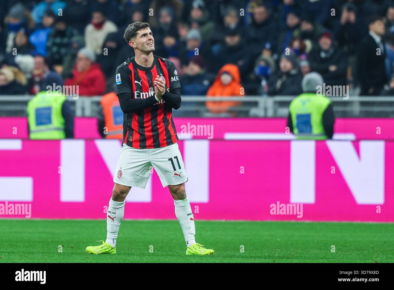 Christian Pulisic of AC Milan celebrates after scoring a goal during