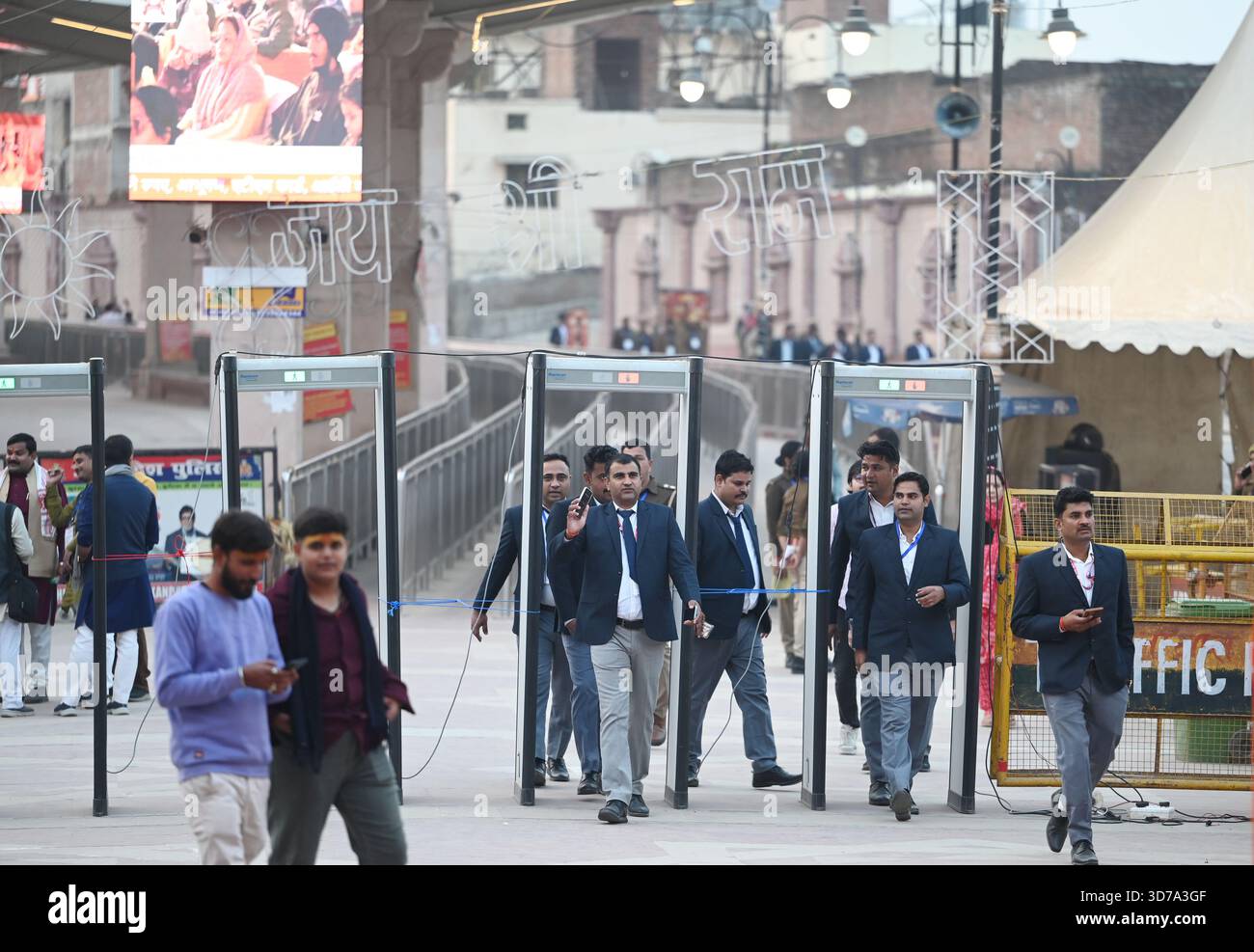 AYODHYA, INDIA - NOVEMBER 24: Tight security near Shri Ram Janmabhoomi ...