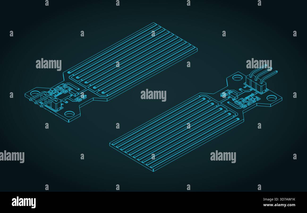 Stylized vector illustration of isometric blueprints of Arduino water ...