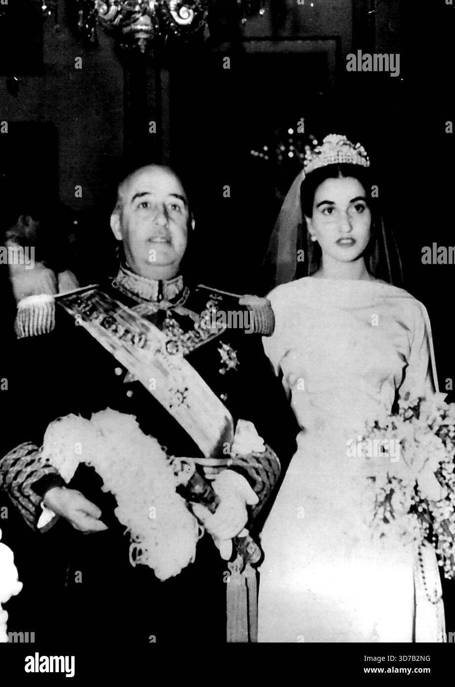 Daughter OF General Franco Marries The bride with her father,