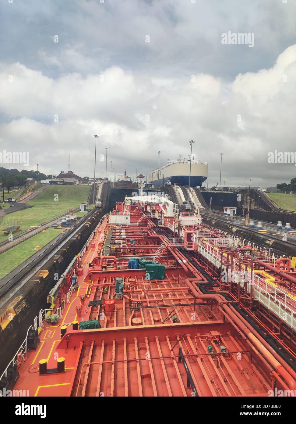 Panama canal ,at the lock - Smartphone Captured Stock Image