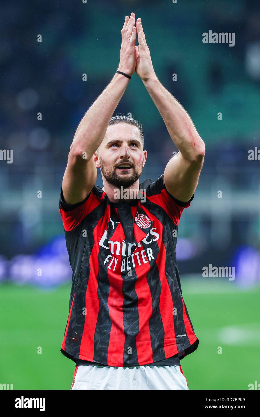 Adrien Rabiot of AC Milan celebrates the victory at the end of the ...
